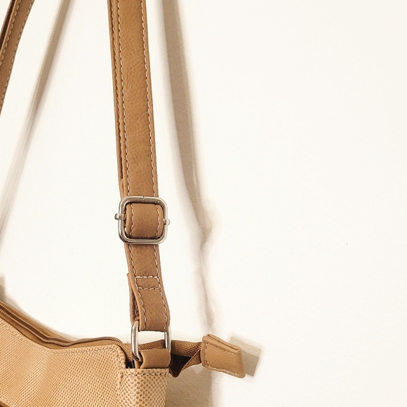 Multisac Tan Camel Colored Shoulder Bag NEW Adjustable Straps Textured 12x11 - Picture 8 of 14